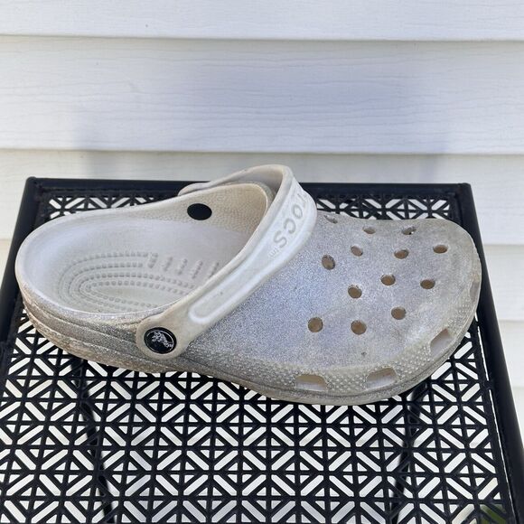 Crocs Classic Clogs Sandals Kids Size J 3 Unisex Kids Glitter Sparkle Summer - Picture 4 of 8